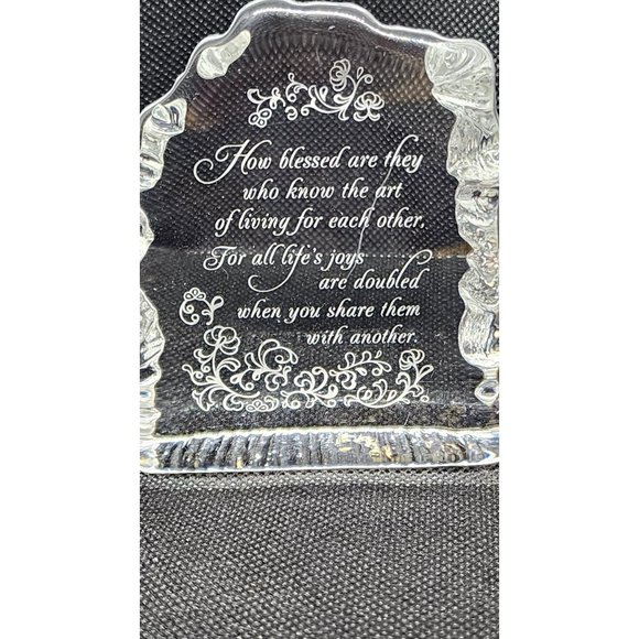 Rare How Blessed Are They Inspirational Paperweight, Shelf Home Decor Crystal - Picture 1 of 13